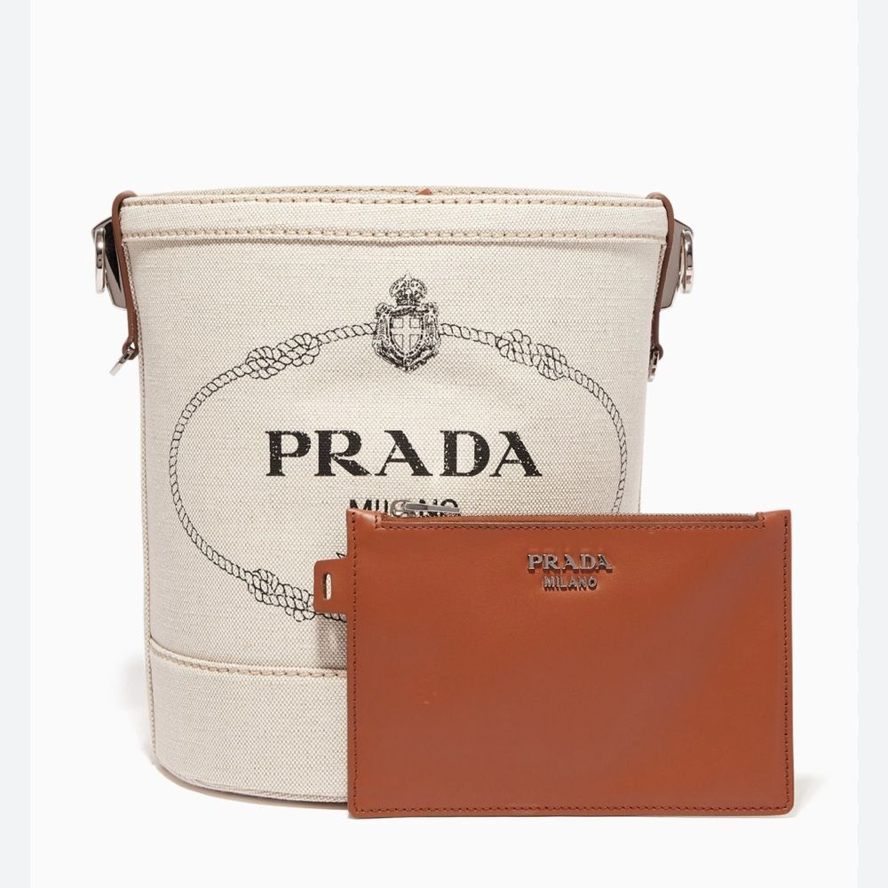 PRADA
Medium Milano Logo Bucket Bag